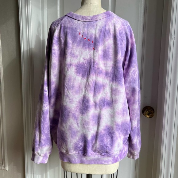 CLARE V. for Anthropologie Iris Purple Tie-Dye Sweatshirt - Picture 3 of 8